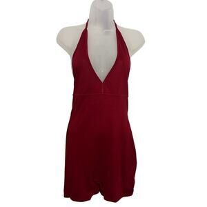 Women's Solid Color Sleeveless Fashion Romper Deep V Casual Jumpsuit Summer L